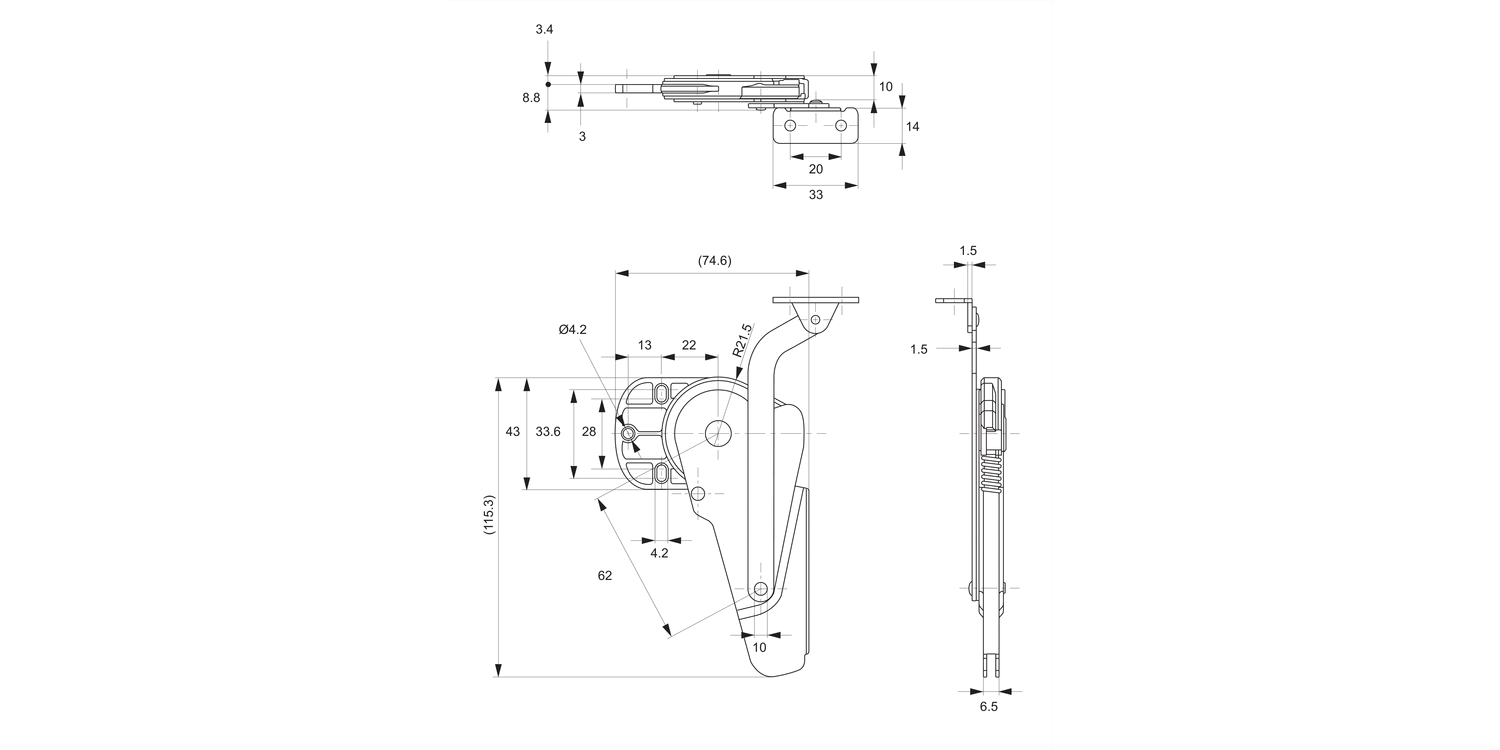 N2020 Mini-Door Closer - Stainless Steel