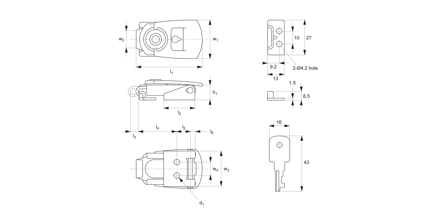 J0170 Mini Draw Latches