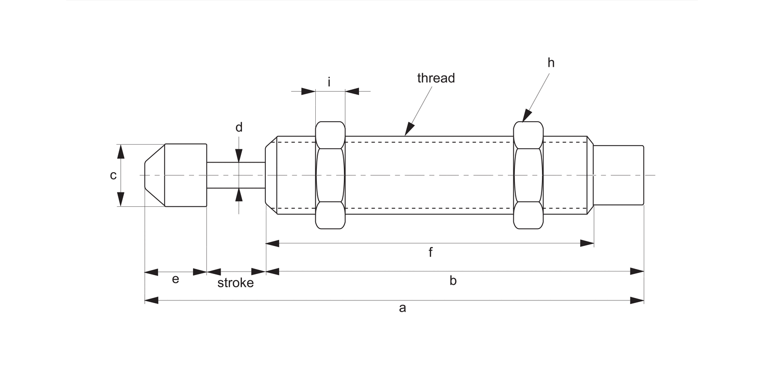 68001 Minature Shock Absorbers, Self Compensating