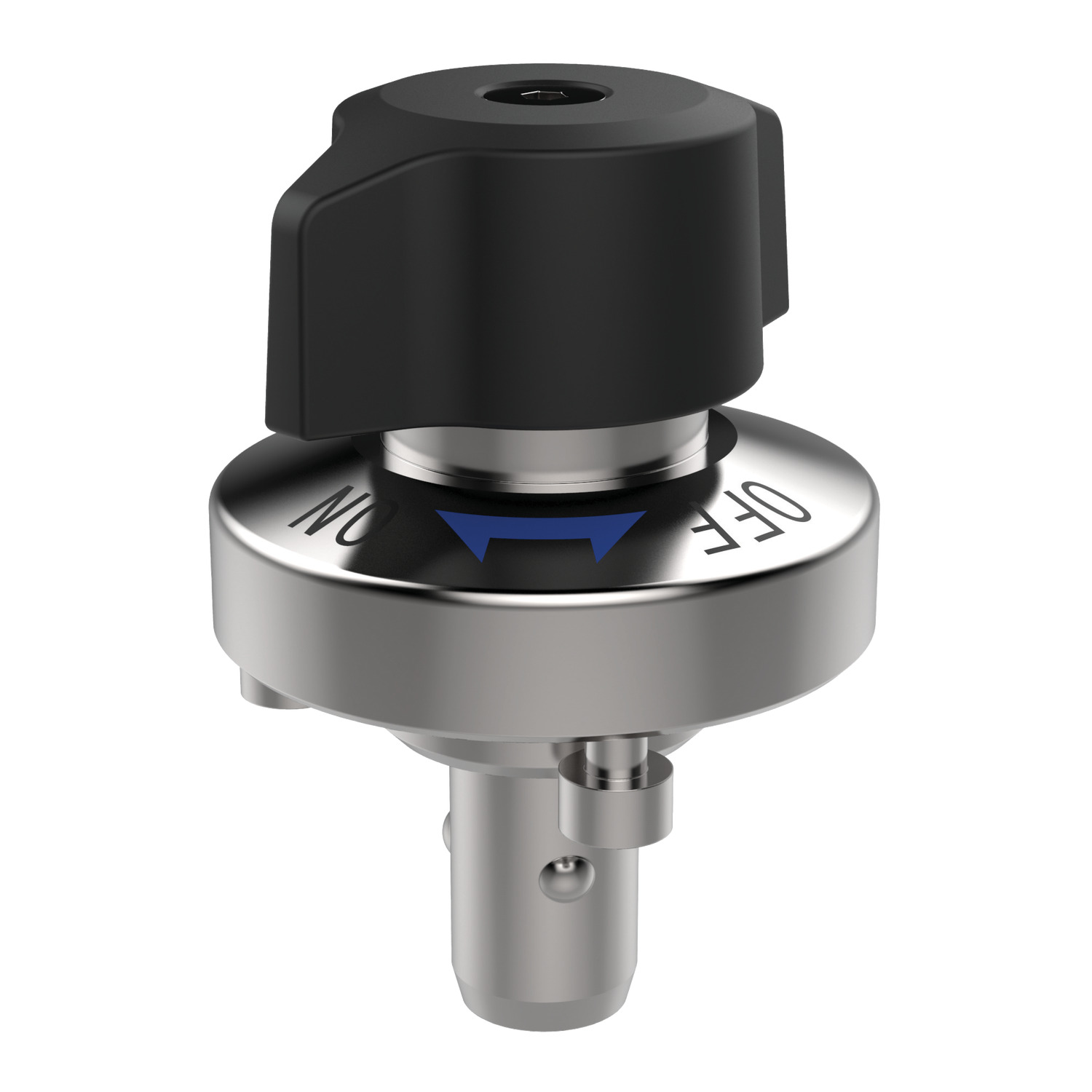 One-Touch Fastener - Ball Locking Ball locking one-touch fastener with quarter turn actuated t-handle. Body is made from nickel plated steel, with plastic knob and titanium spring. Suitable for thickness of 6 - 20mm.