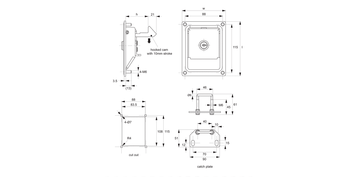 B4733 Push To Close Paddle Latches