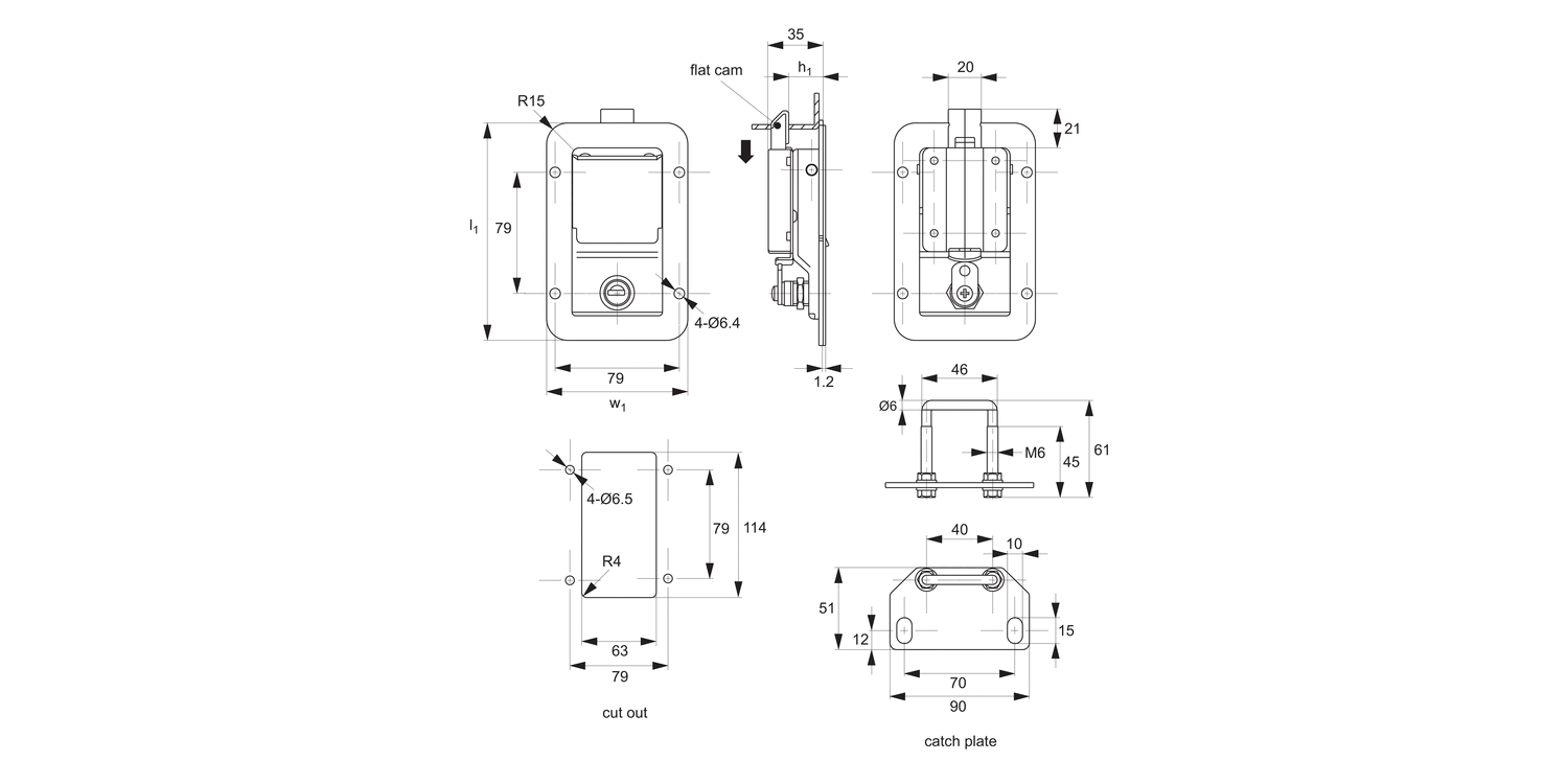 B4750 Push To Close Paddle Latches