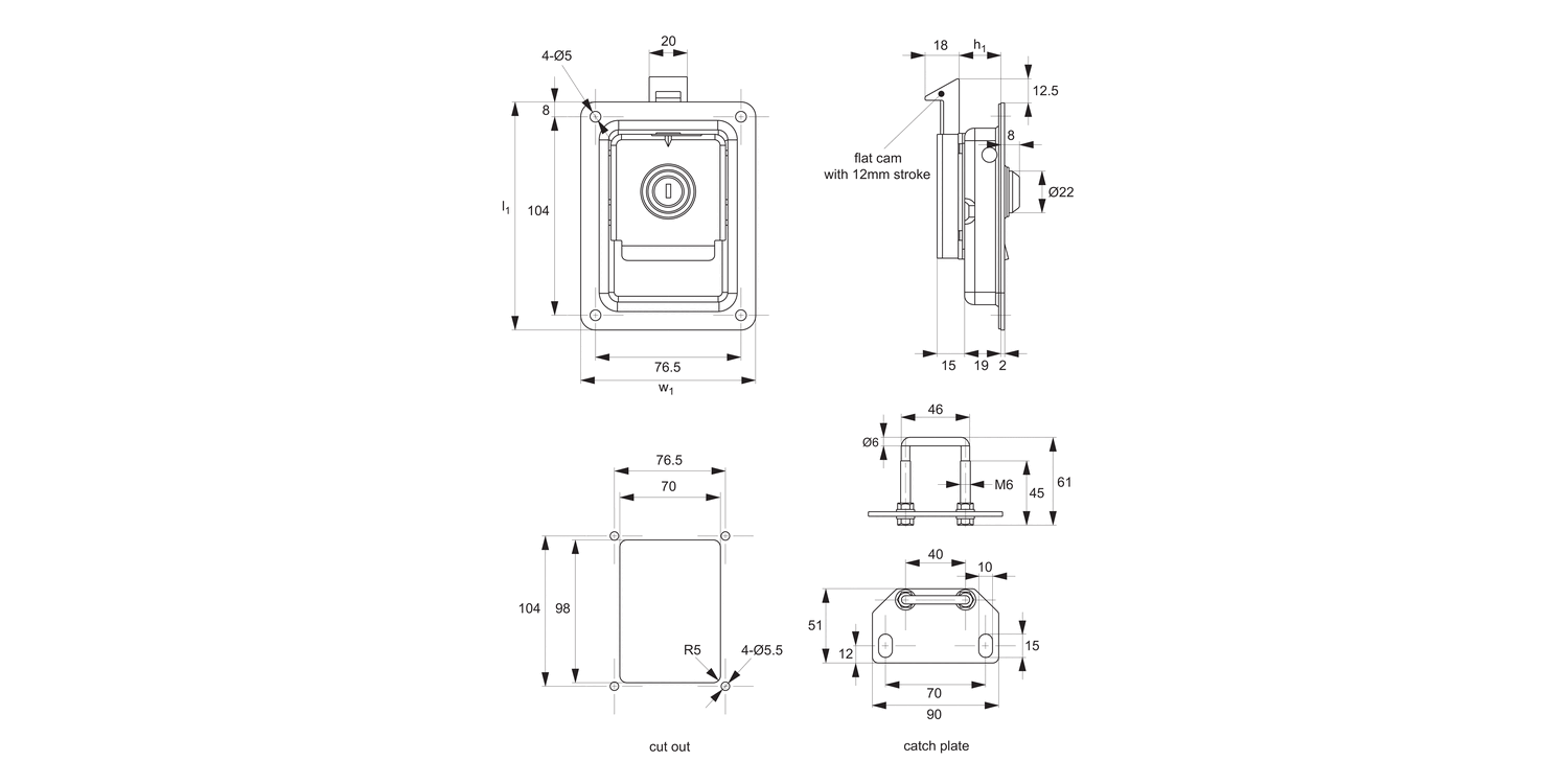 B4756 Push To Close Paddle Latches