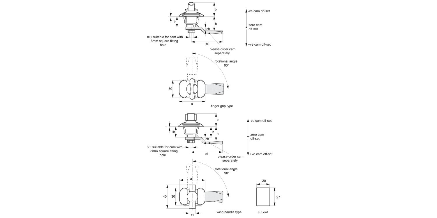 A1185 Panel Latches - Snap in