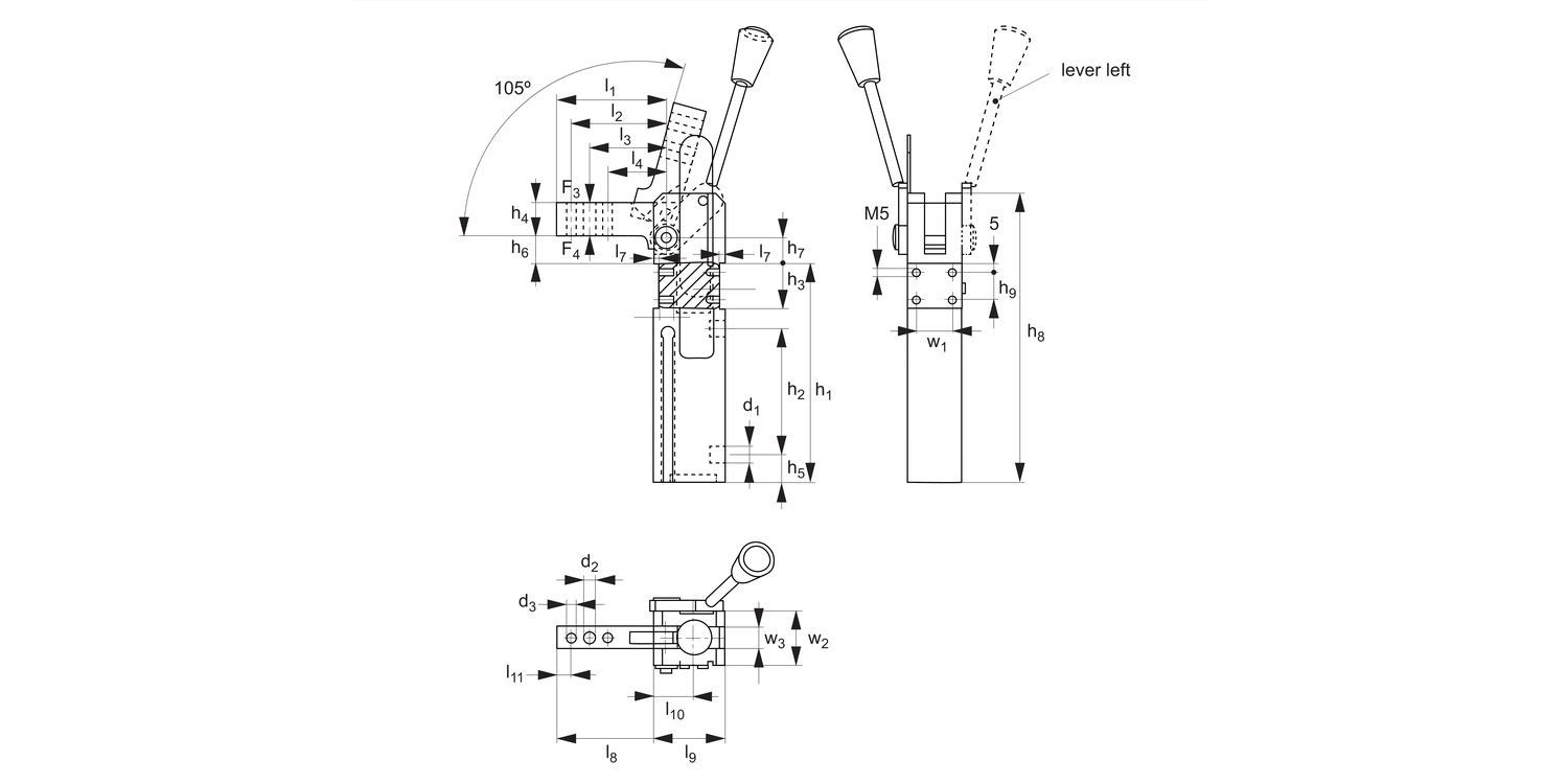 47904 Pneumatic Clamp with Lever