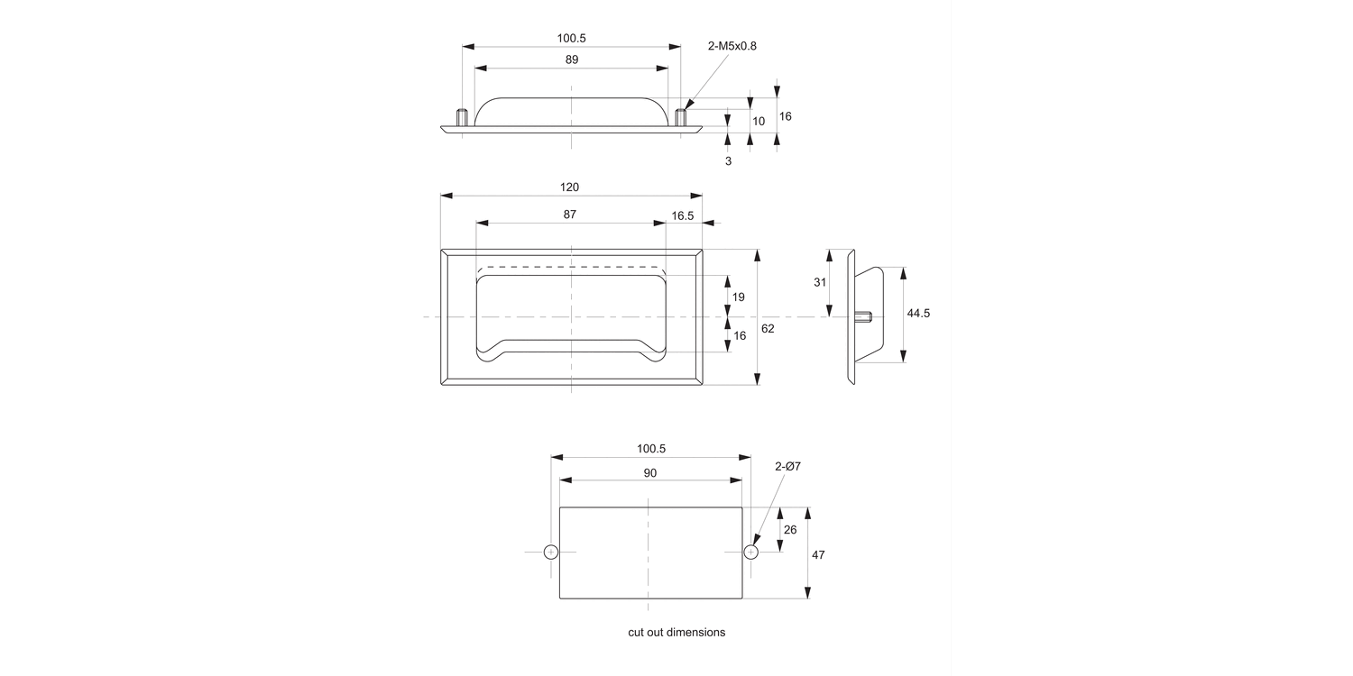 79490 Recessed Pull Handles