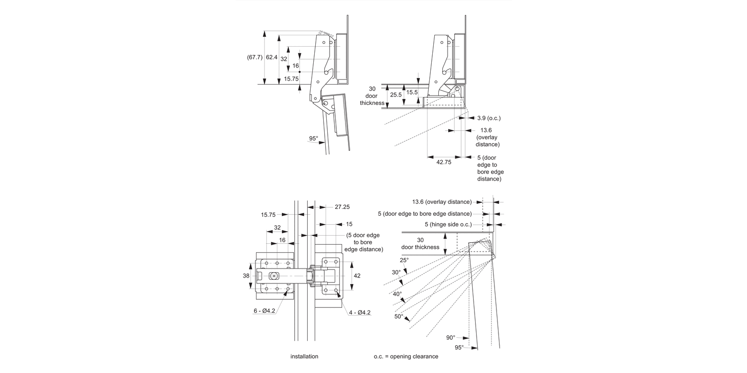 S2260 Recessed Fitting - Snap-On Easy Mount