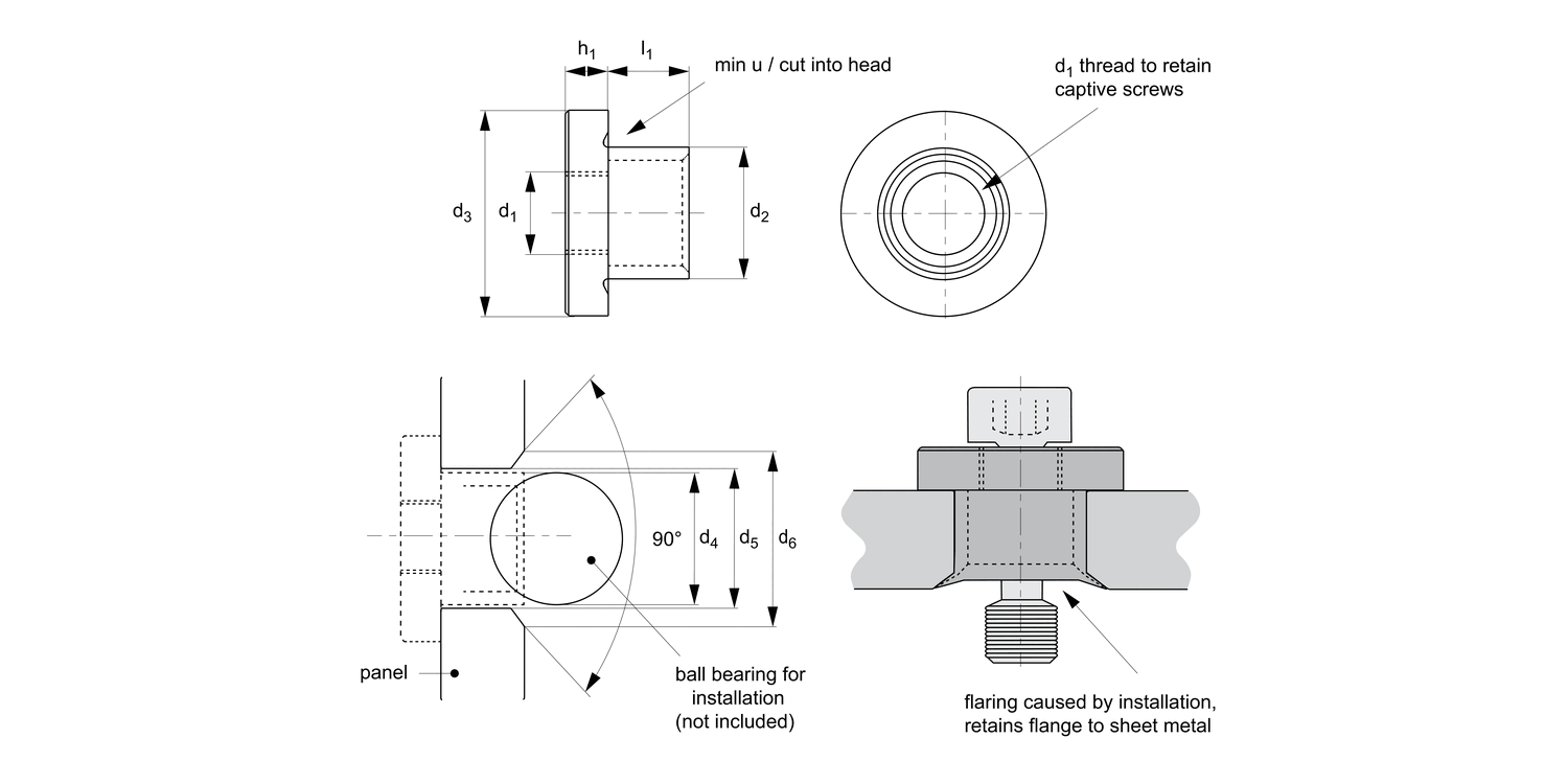 36692 Captive Screws - Retainer Flange