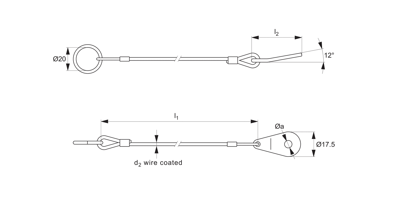 33253 Lanyard - Ring to Teardrop Tab