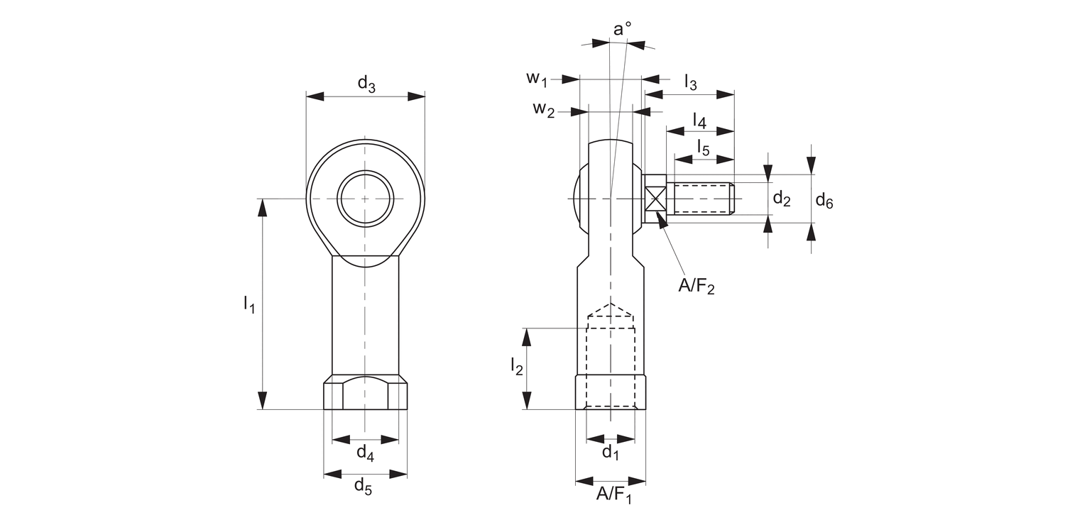 65994 Stainless Rod End with Stud