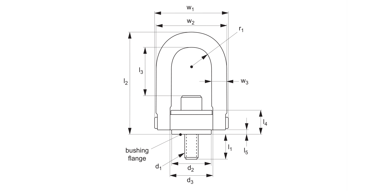 63582 Lifting Points - Double Swivel - Male