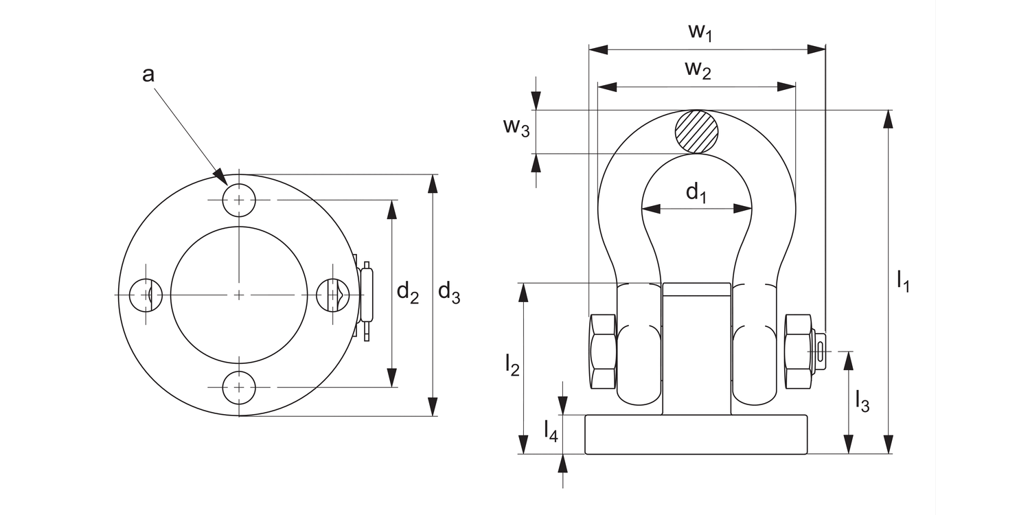63750 Lifting Shackle - Bolt-Down