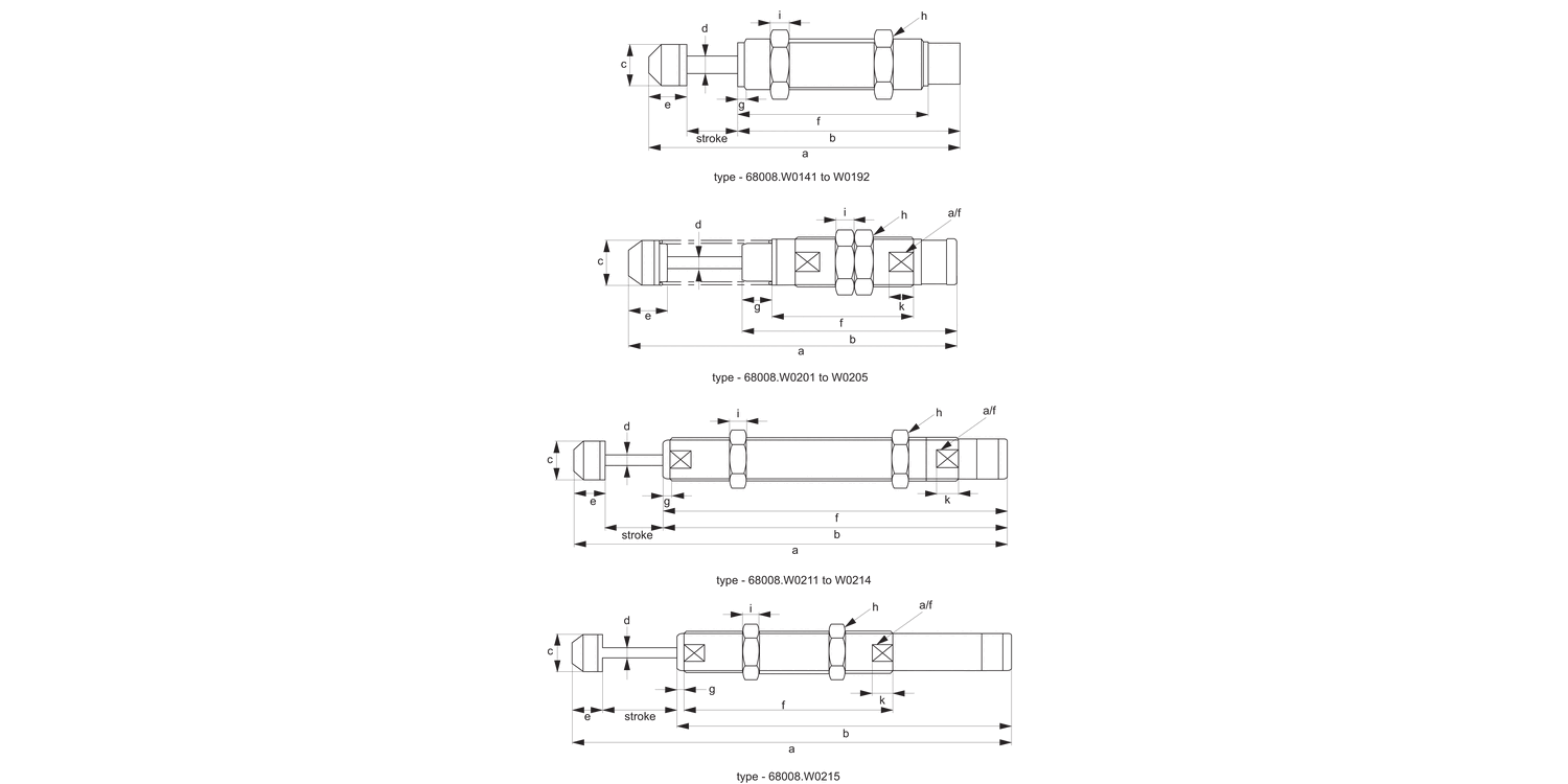 68008 Shock Absorbers, Self Compensating
