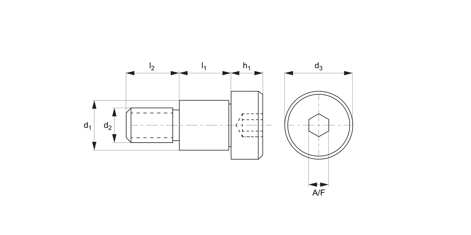 36642.A2 Shoulder Screws - Cap Head
