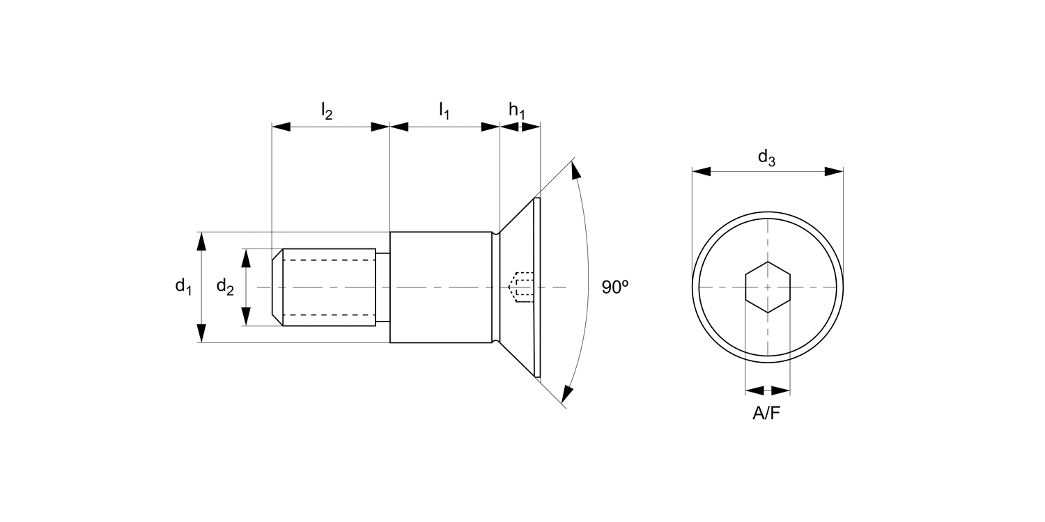 33666.A2 Shoulder Screws - Countersunk