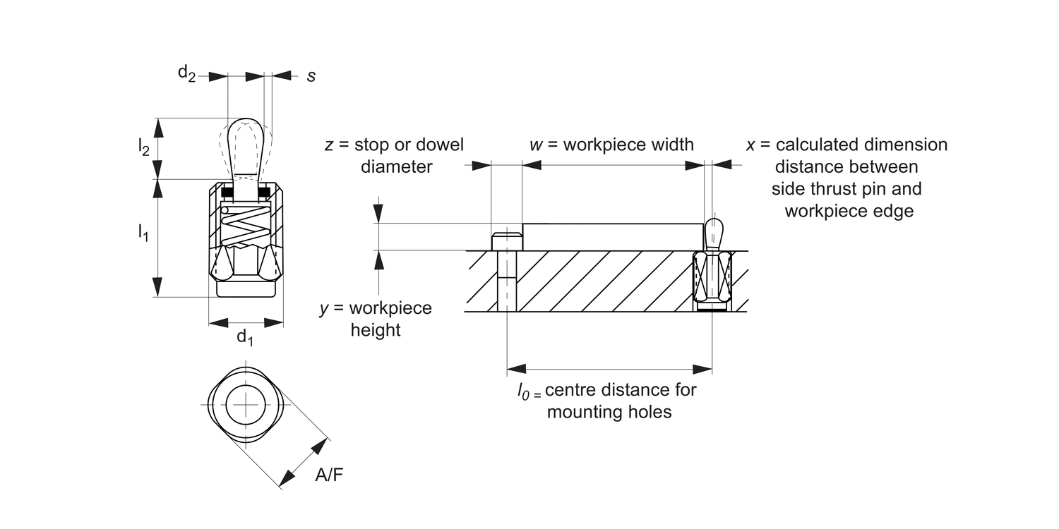 32850 Side-Thrust Pins - Threaded