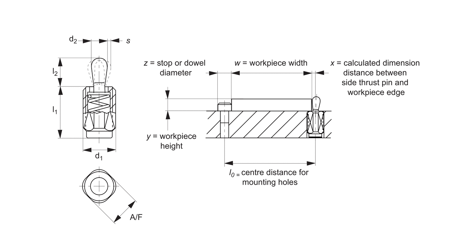 32840 Side-Thrust Pins - Threaded