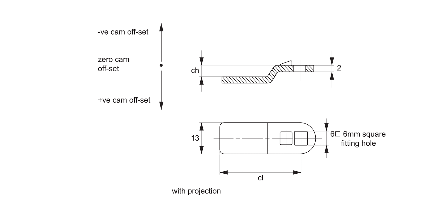 A0261 Single Point Cams - 6 x 6 Sq.