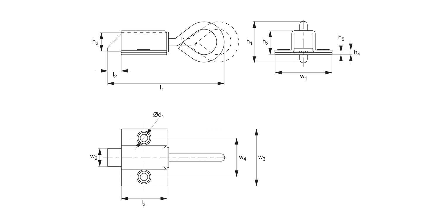 J6266 Slide Bar Latches - Pull Ring