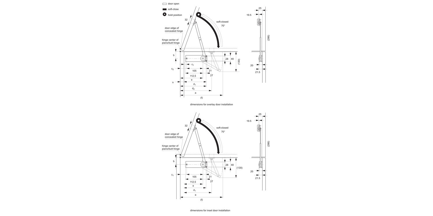N0440 Heavy Duty Soft-Close Stays
