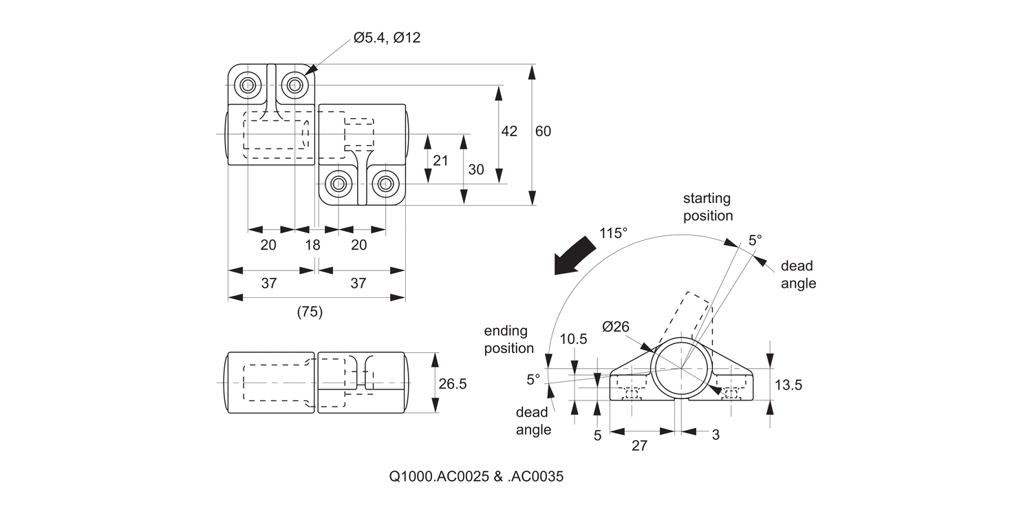 Q1000 Soft Closing Hinge Set - Complete