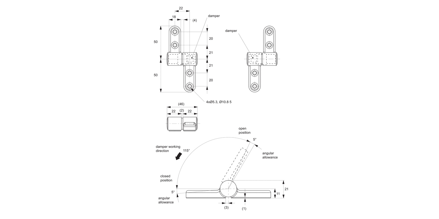 Q1010 Soft Closing Hinge Set - Complete