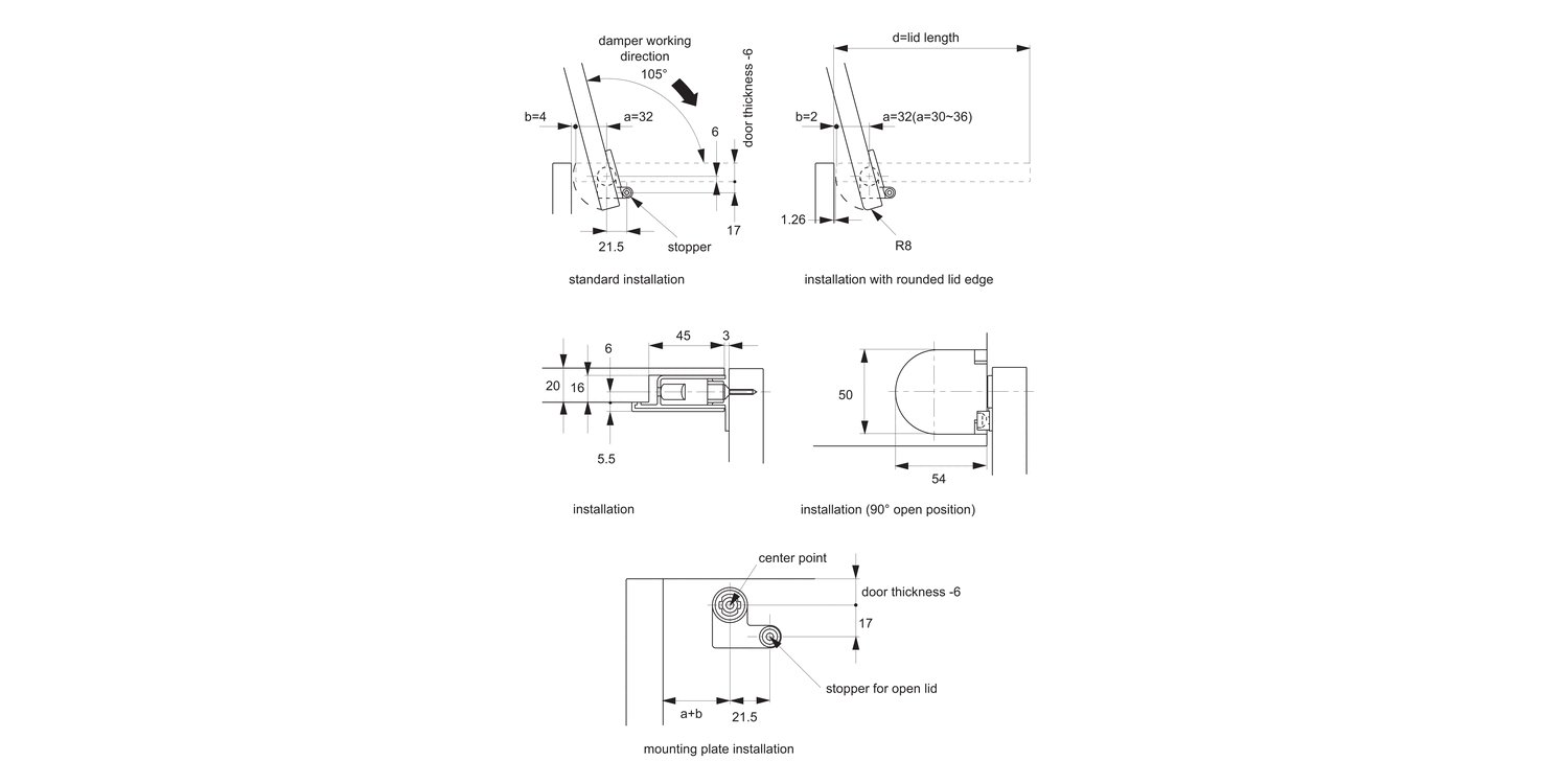Q1050 Soft Closing Hinge Set - Complete