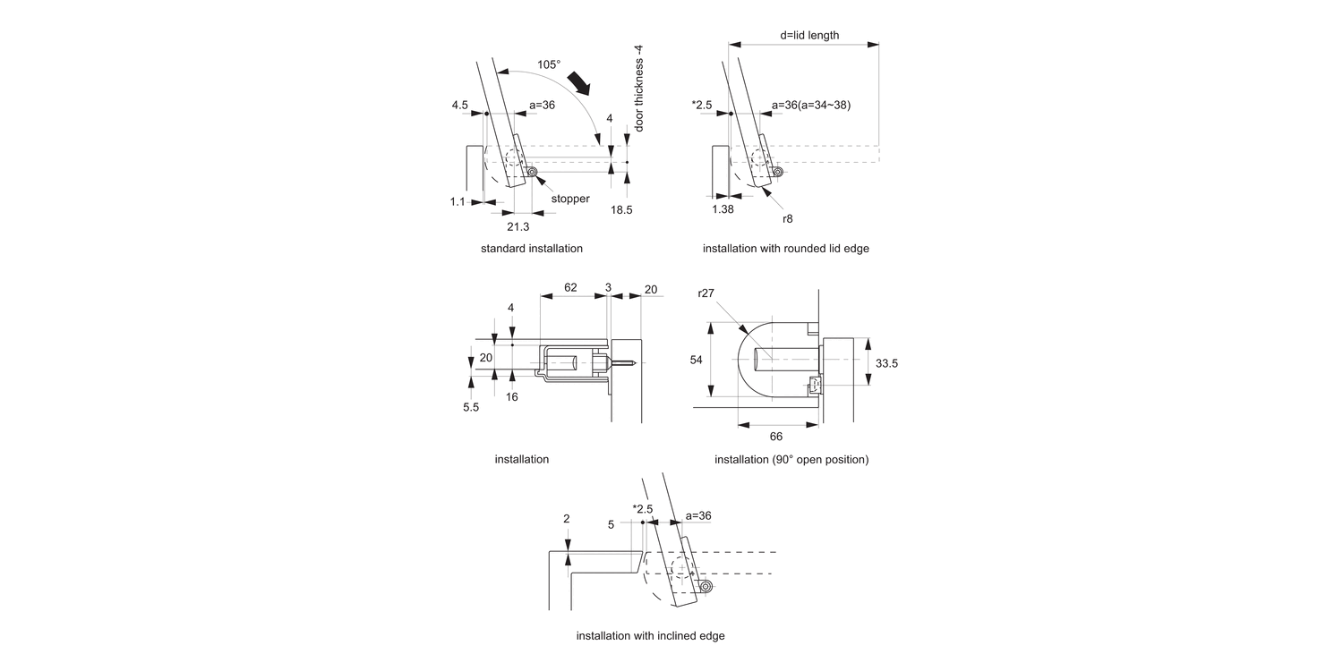 Q1060 Soft Closing Hinge Set - Complete