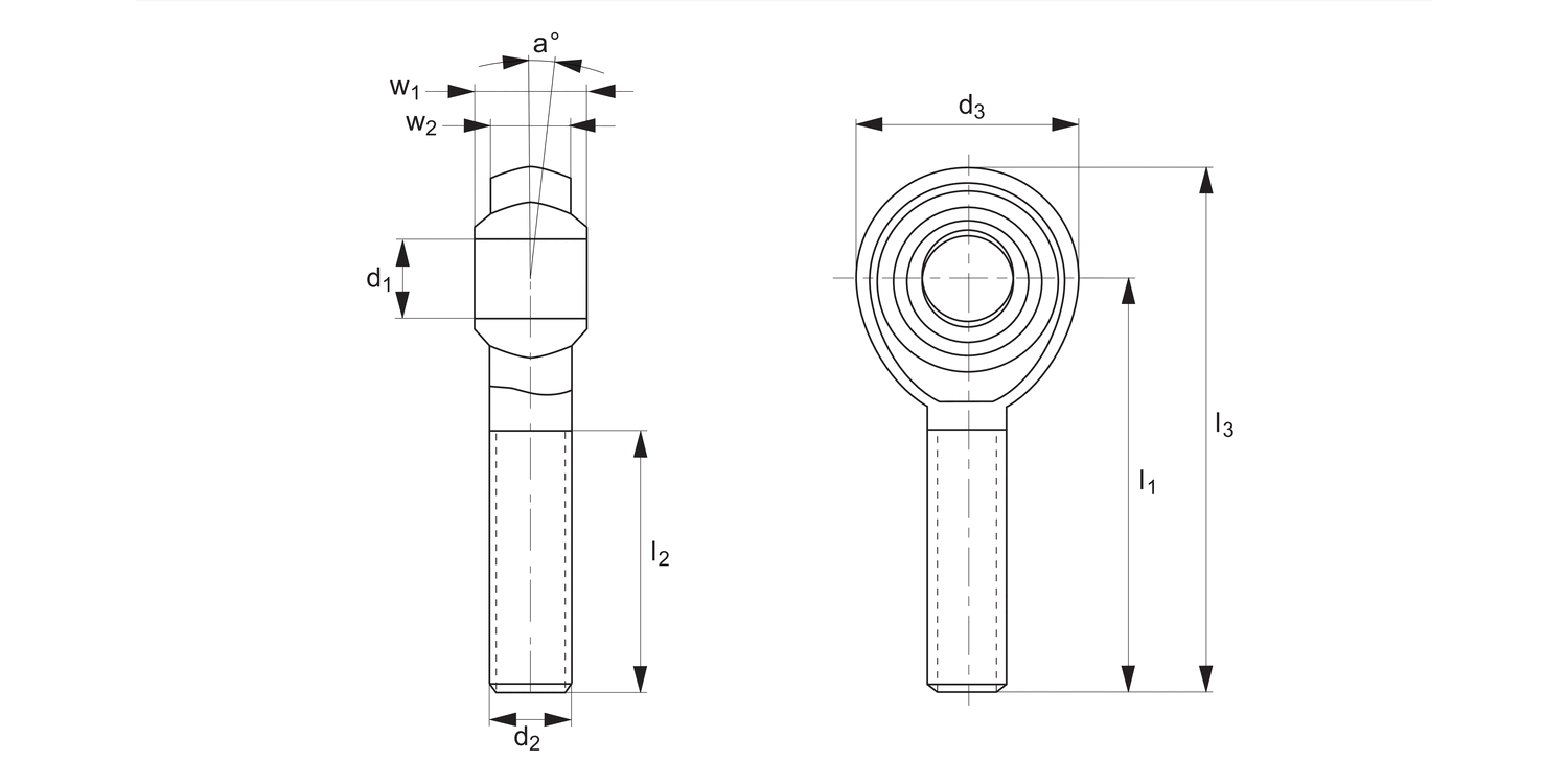 65704 Low Cost Rod End - Male