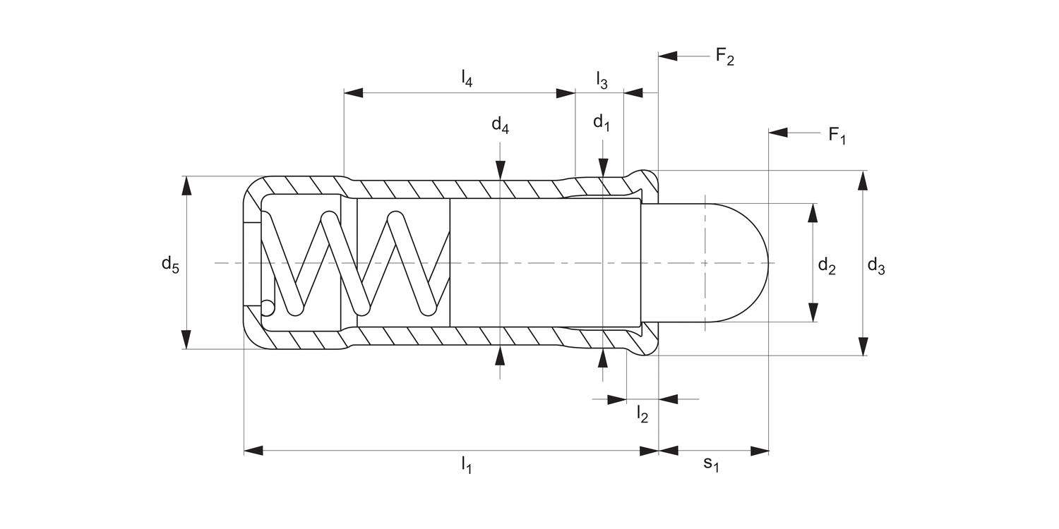 32282 Spring Plunger - Pin End - Smooth