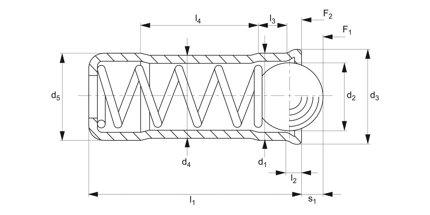 32284 Spring Plunger - Ball End - Smooth