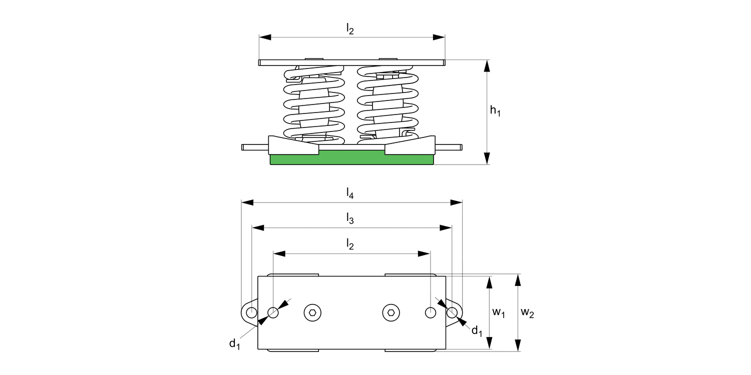 61923 Spring Vibration Damper two spring