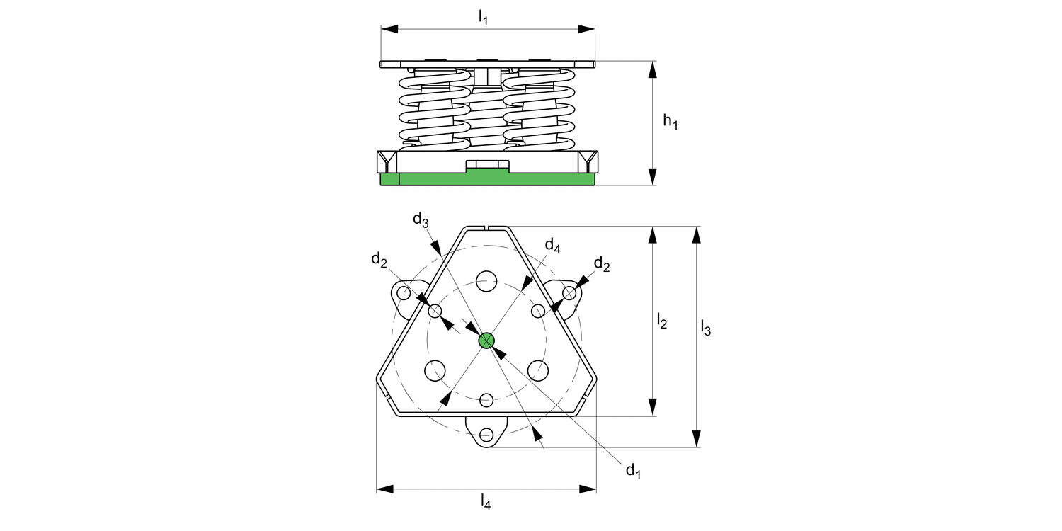61924 Spring Vibration Damper three spring