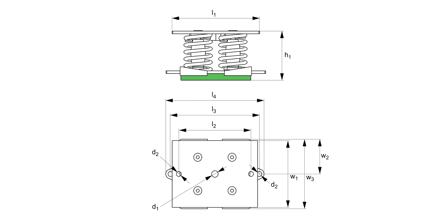 61925 Spring Vibration Damper four spring