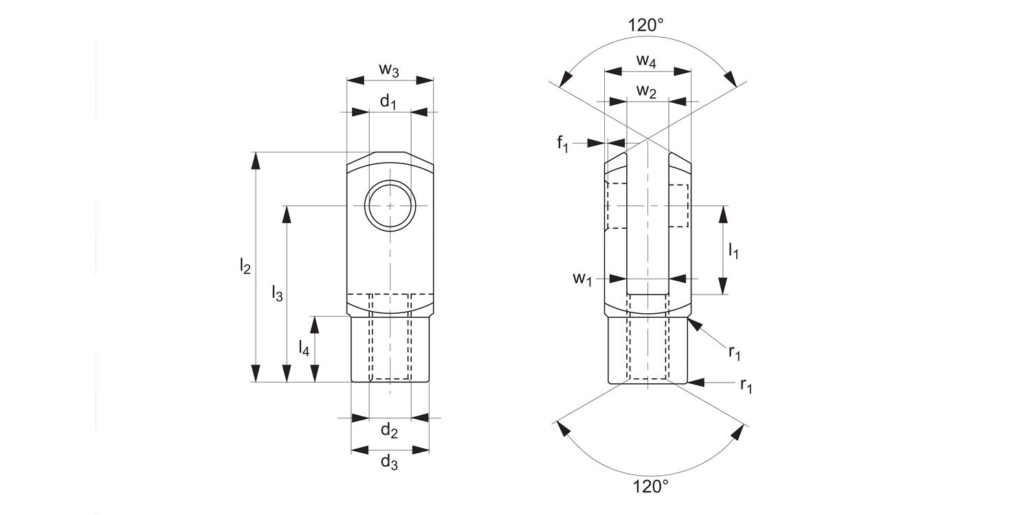 65616 Stainless Clevis Joints with Pin