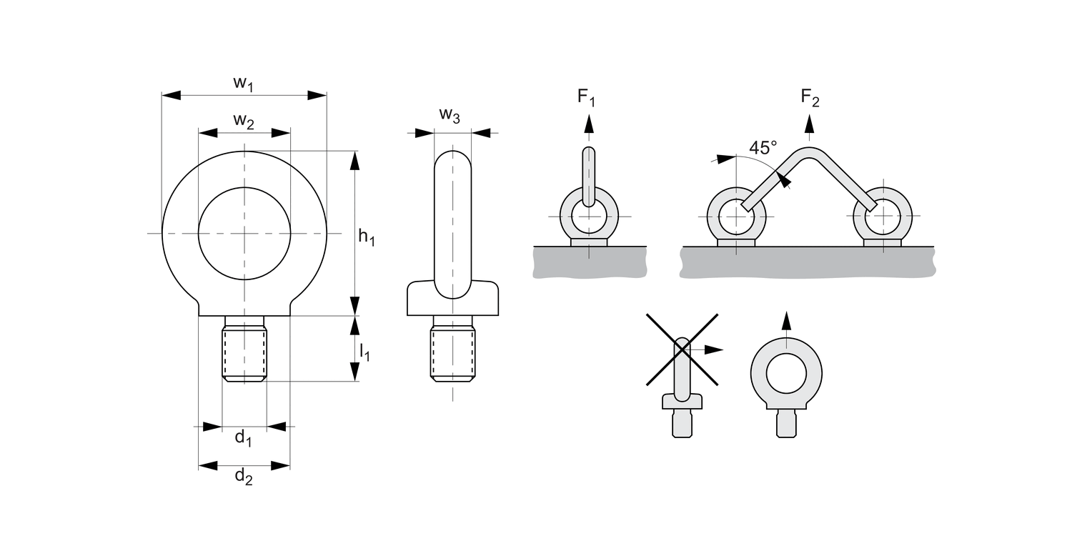 18864 Stainless Male Lifting Eye Bolts