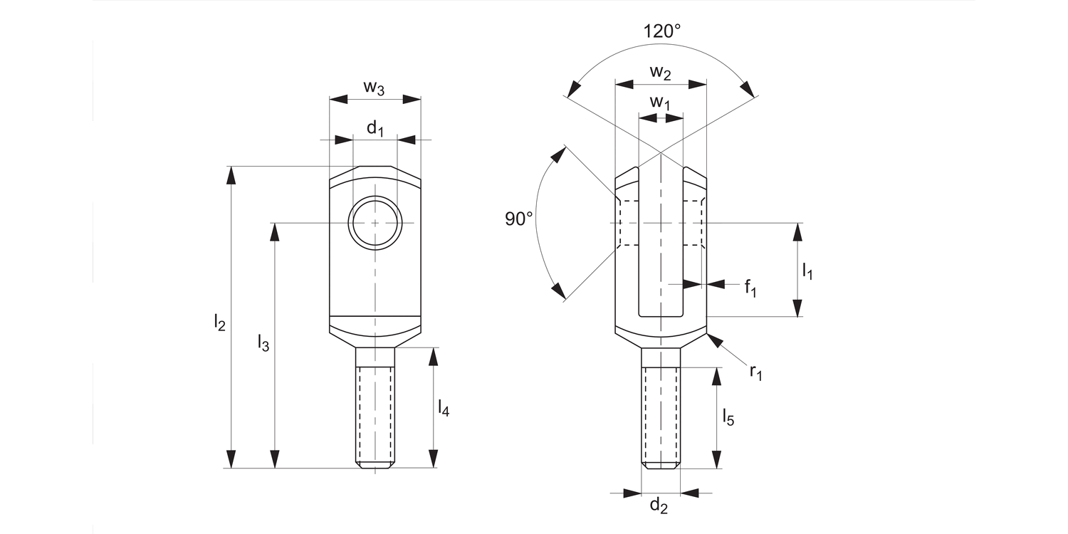 65645 Stainless Male Clevis Joints
