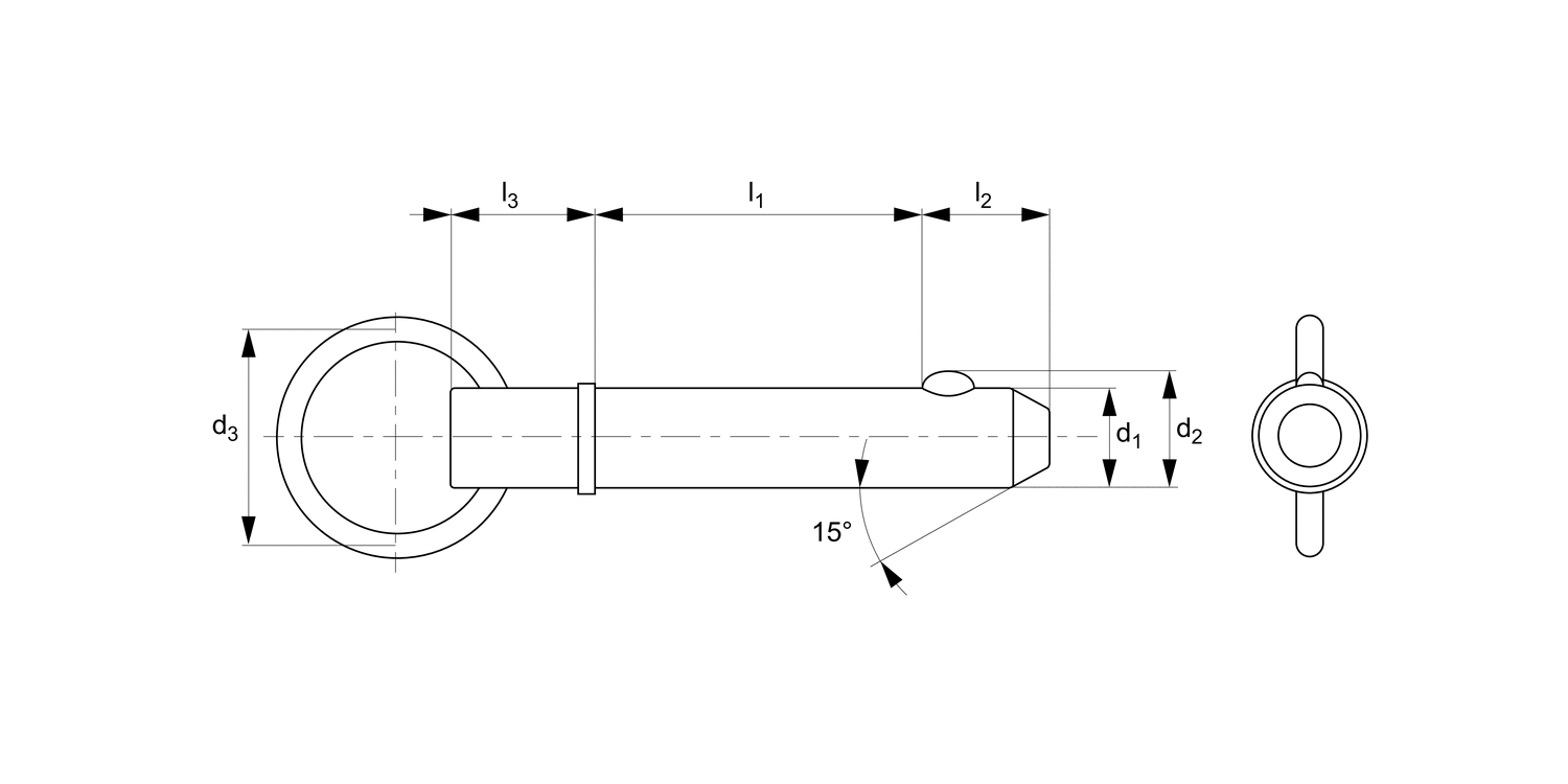 33014 Detent Pin - Ring Handle - Shoulder