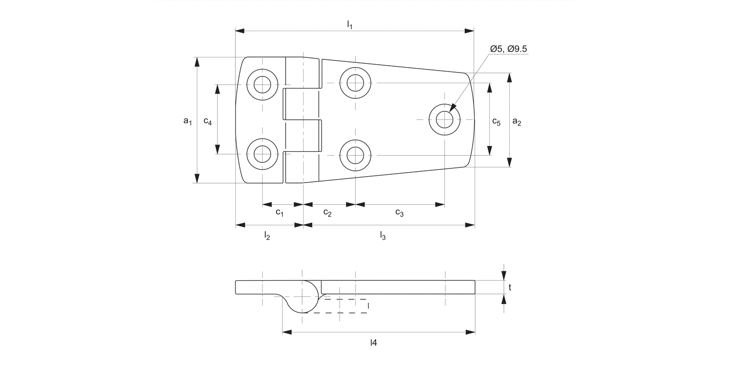 S0460 Surface Mount - Leaf Hinges