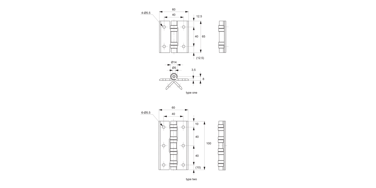 S0600 Surface Mount - Leaf Hinges
