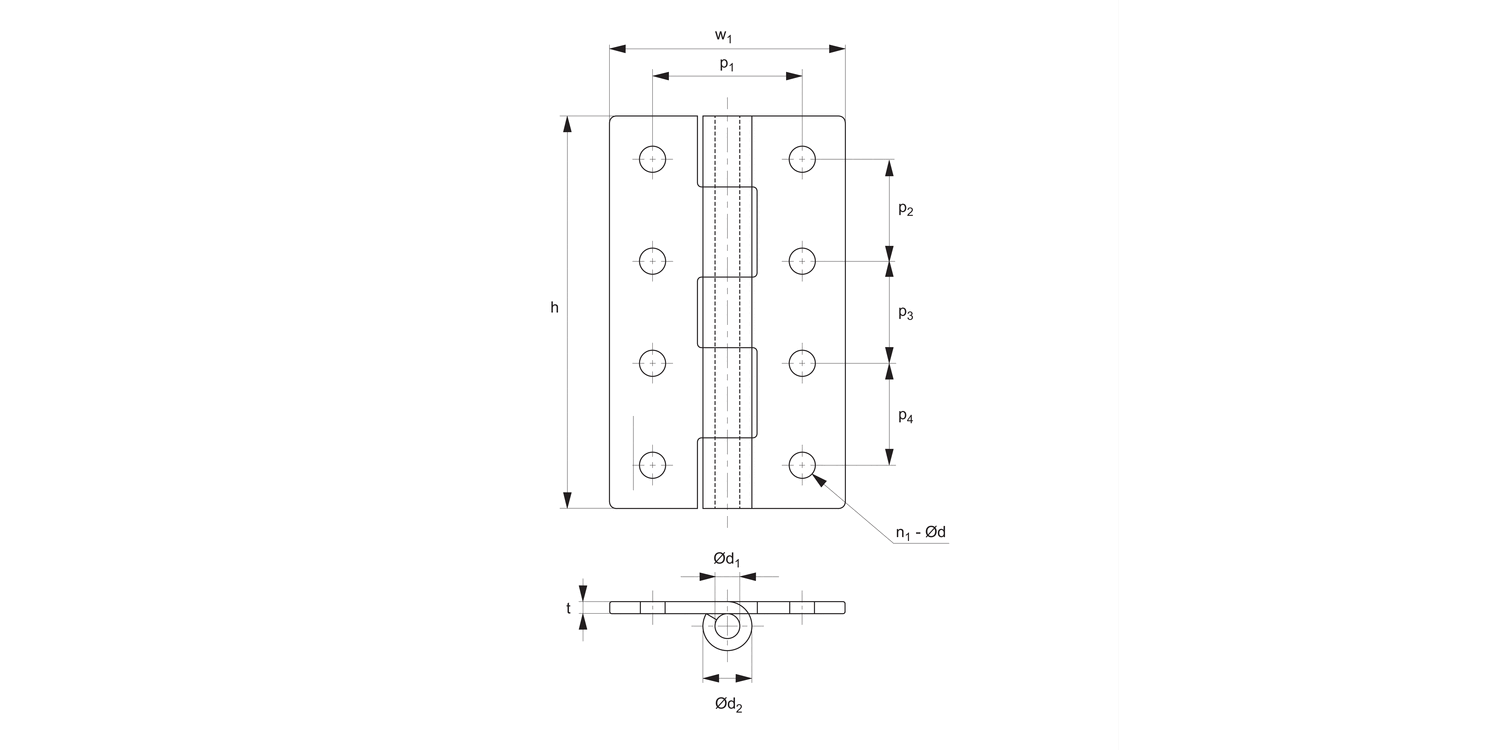 S0780 Surface Mount - Leaf Hinge