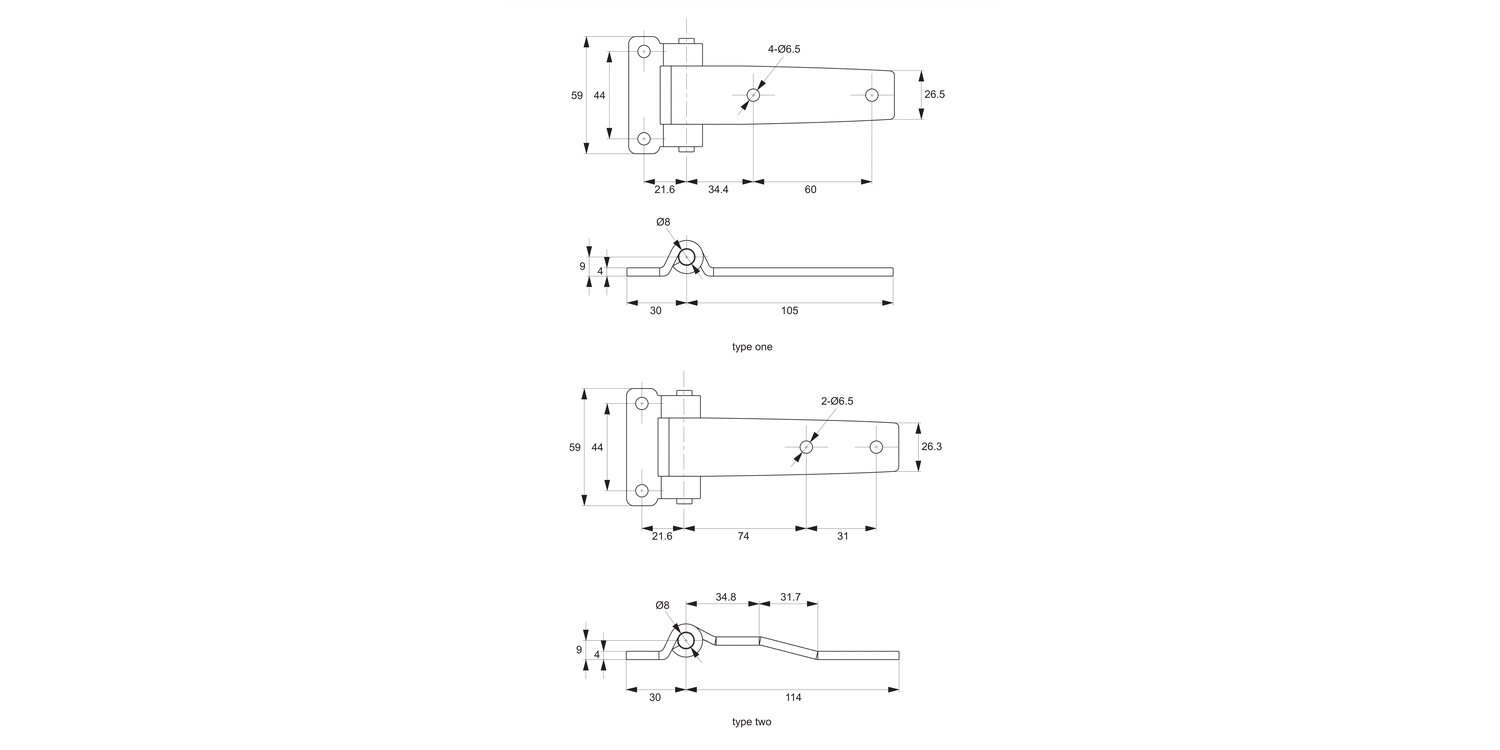 S0822 Surface Mount - Leaf Hinges