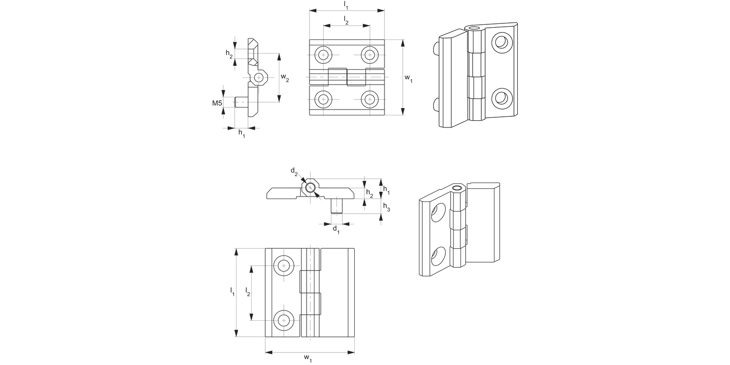 S1102 Surface Mount - Leaf Hinges