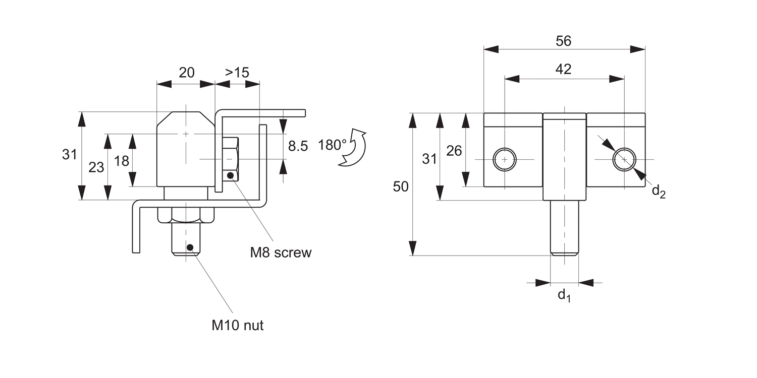 S1170 Surface Mount - In-Line Hinges