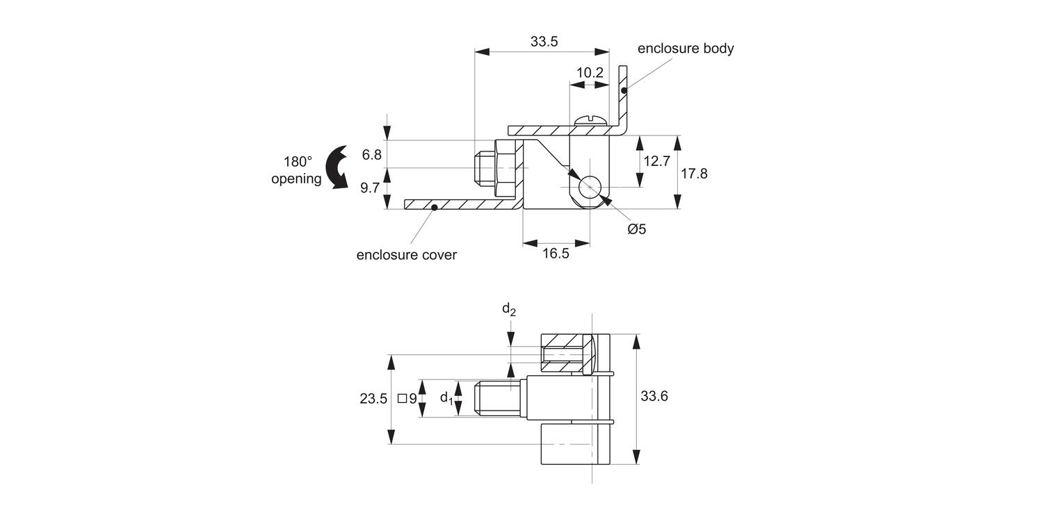 S1172 Surface Mount - In-line Hinges