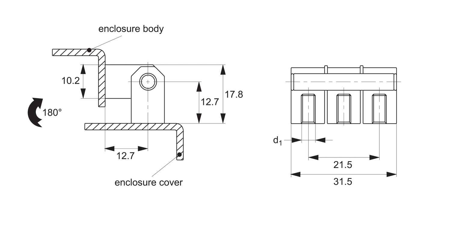 S1176 Surface Mount - In-line Hinges