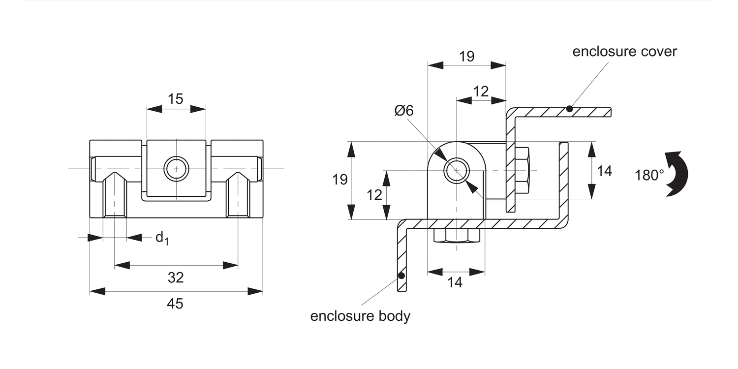 S1192 Surface Mount - In-line Hinges