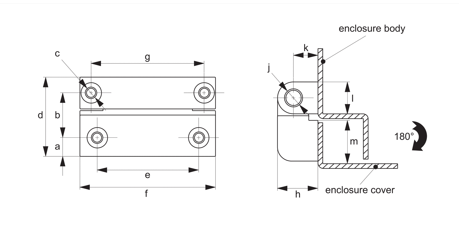 S2015 Surface Mount - Flat Hinge