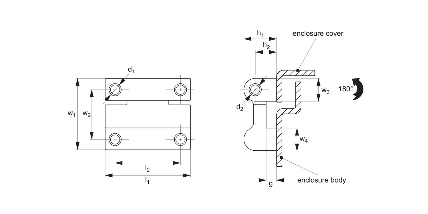 S2017 Surface Mount - Off-Set - Mount Hinge