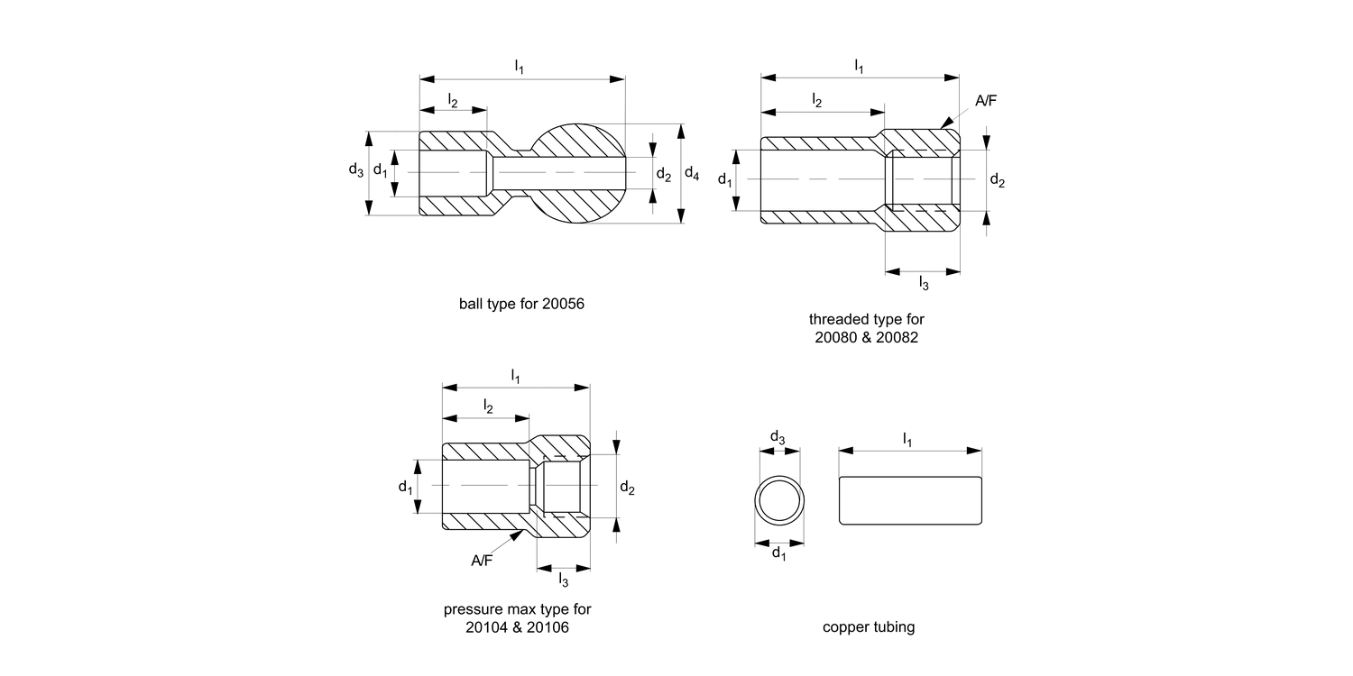 20093 Sweat Fittings - for Coolant Nozzles